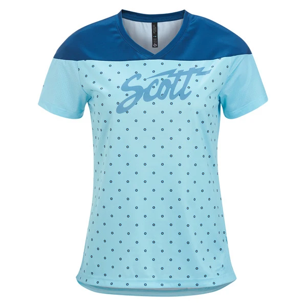 Scott SCO SHIRT W' S TRAIL FLOW S/SL Damen Fahrradtrikot STREAM BLUE/LUNAR BLUE