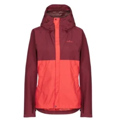 Rab DOWNPOUR ECO JACKET W' S Damen Regenjacke DEEP HEATHER/RED GRAPEFRUI
