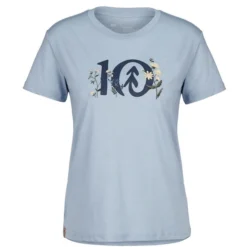 Tentree W FLORAL LOGO T-SHIRT Damen T-Shirt BLUE FOG