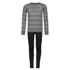 Odlo SET LONG ACTIVE WARM ECO SET Kinder Funktionsunterwäsche GREY MELANGE - BLACK