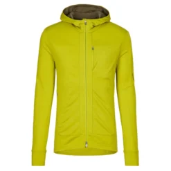 Icebreaker M QUANTUM III LS ZIP HOOD Herren Wolljacke BIO LIME/LODEN/CB