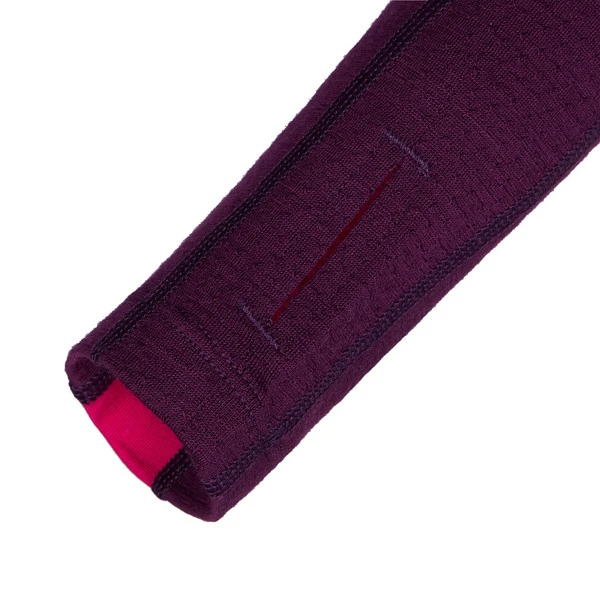 Icebreaker W ZONEKNIT 200 LS CREWE Damen Funktionsshirt NIGHTSHADE/ELECTRONPNK/CB – Bild 3