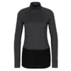 Icebreaker W MERINO ZONEKNIT 260 LS HALF ZIP Damen Funktionsshirt JET HTHR/BLK/METRO H/CB