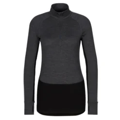 Icebreaker W MERINO ZONEKNIT 260 LS HALF ZIP Damen Funktionsshirt JET HTHR/BLK/METRO H/CB