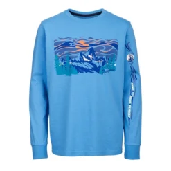 Patagonia K' S L/S REGENERATIVE ORGANIC CERTIFIED COTTON GRAPHIC T-SHIR Kinder Langarmshirt FITZ ROY HOMEPEAKS: BLUE BIRD