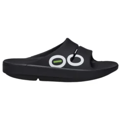 OOFOS OOAHH SPORT Unisex Freizeitsandalen BLACK/WHITE